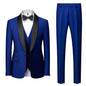 New Men's Breathable Business Formal Three-Piece Suit Set Blazer Vest Pant for Spring Wedding Hosting