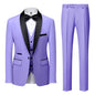 New Men's Breathable Business Formal Three-Piece Suit Set Blazer Vest Pant