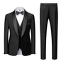 New Men's Breathable Business Formal Three-Piece Suit Set Blazer Vest Pant for Spring Wedding Hosting