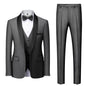 New Men's Breathable Business Formal Three-Piece Suit Set Blazer Vest Pant for Spring Wedding Hosting