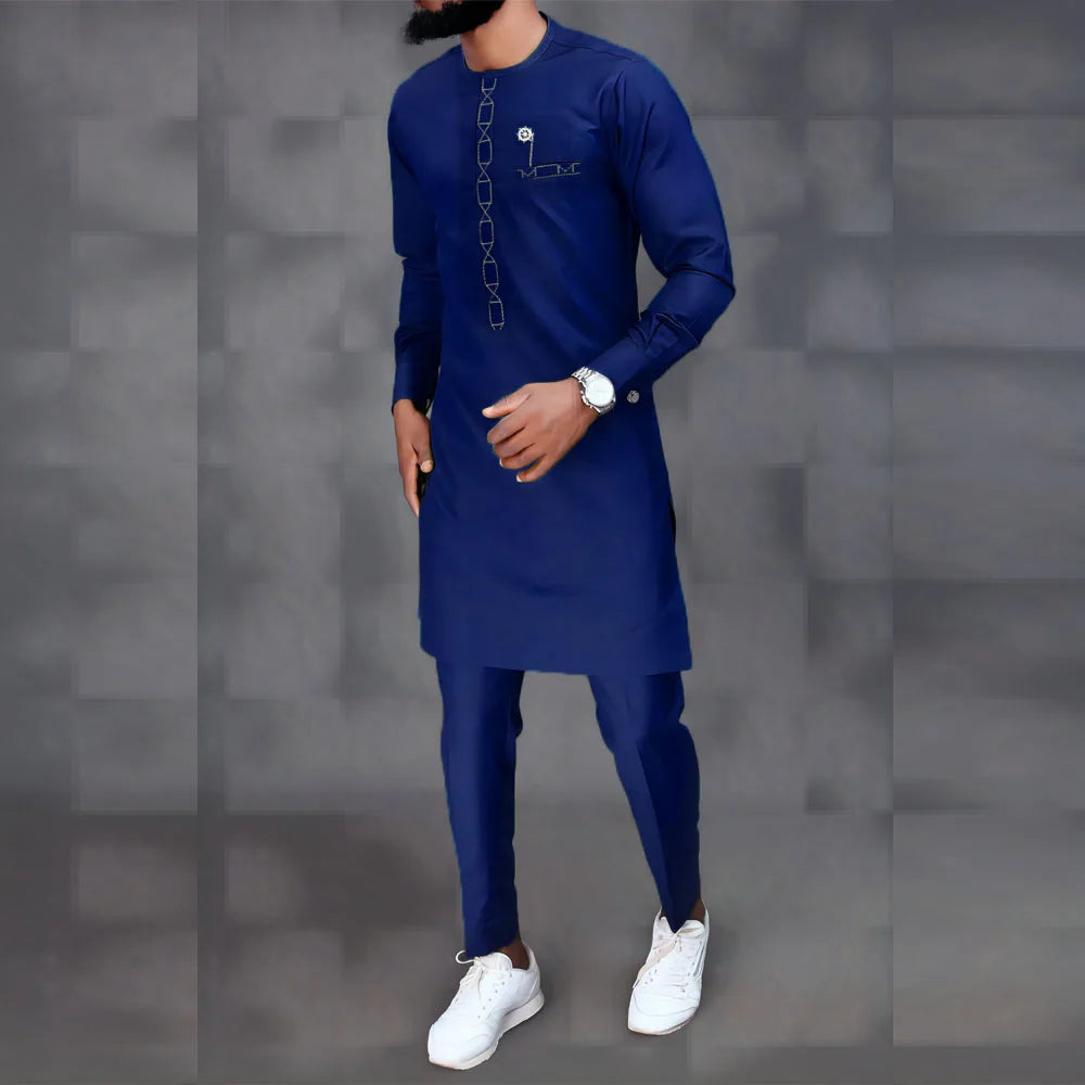 African clothes Bazin Riche men's suit casual style clothing