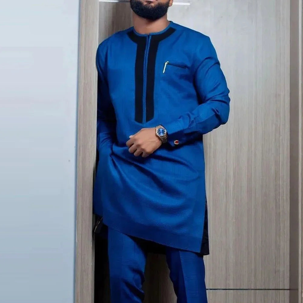 African clothes Bazin Riche men's suit casual style clothing