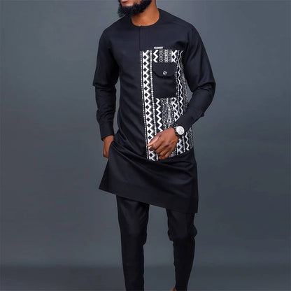 African clothes Bazin Riche men's suit casual style clothing