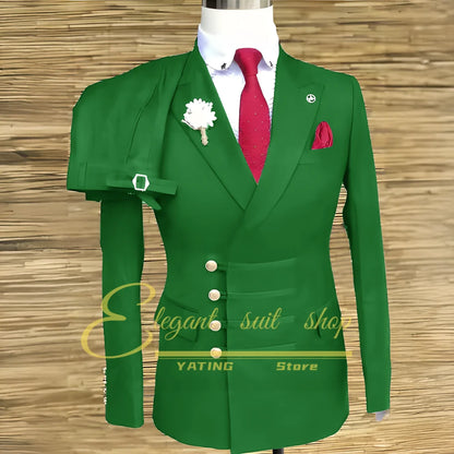 Formal Wedding Men Suits 2 Piece Jacket Pants Sets Double Breasted