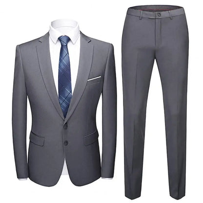 Wedding Suit For Men Set Elegant Blazers Formal 2 Pieces Pants Classic Business Coats
