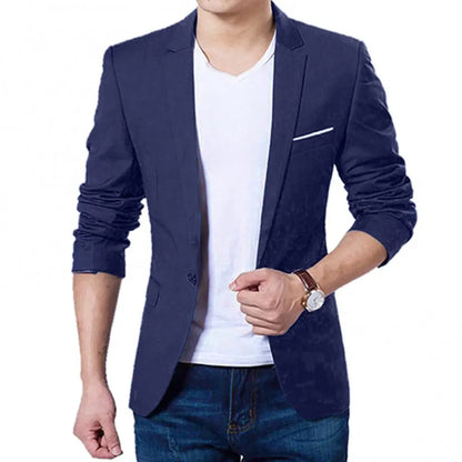 Men Formal Business Suit Coat One Button Black Blue Red Men Slim Fit Fashion Suit Jacket Casual Suit Men Clothing