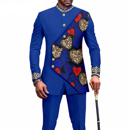 2025 Elegant African Style Men's Luxury Suit Plaid Stripe Single Breasted Suit and Pants 2 Piece Casual Business Suit for Men