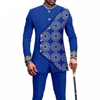2025 Elegant African Style Men's Luxury Suit Plaid Stripe Single Breasted Suit and Pants 2 Piece Casual Business Suit for Men