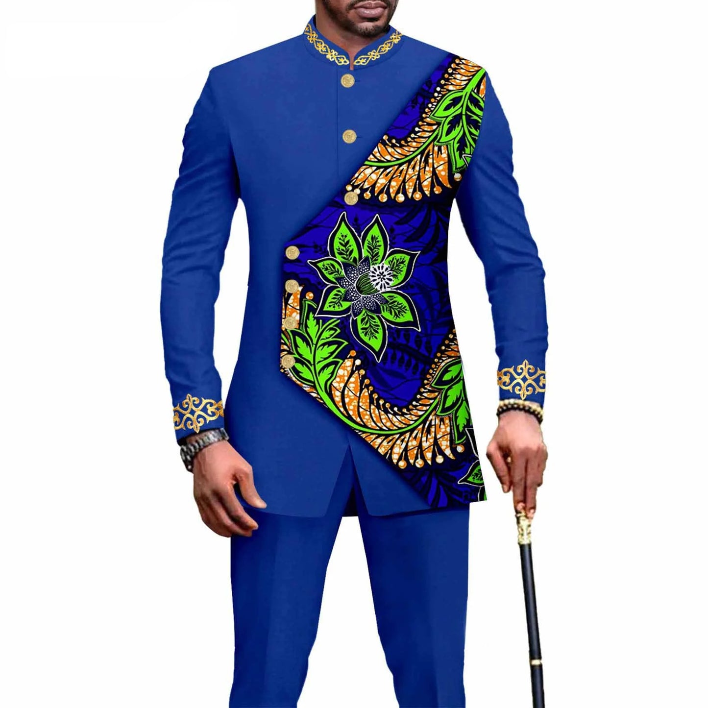 2025 Elegant African Style Men's Luxury Suit Plaid Stripe Single Breasted Suit and Pants 2 Piece Casual Business Suit for Men