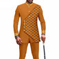 2025 Elegant African Style Men's Luxury Suit Plaid Stripe Single Breasted Suit and Pants 2 Piece Casual Business Suit for Men