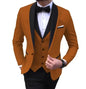 Formal Men Suits for Wedding Party Business Black Button Slim Fit 3PCS (Blazer+Vest+Pants)