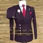 Formal Wedding Men Suits 2 Piece Jacket Pants Sets Double Breasted