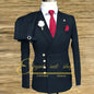 Formal Wedding Men Suits 2 Piece Jacket Pants Sets Double Breasted