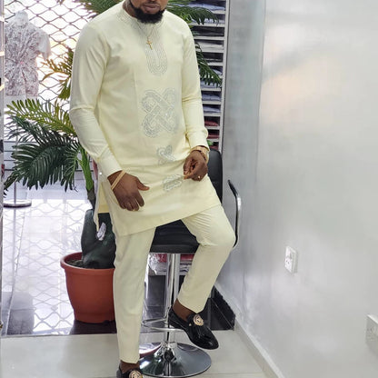 African clothes Bazin Riche men's suit casual style clothing