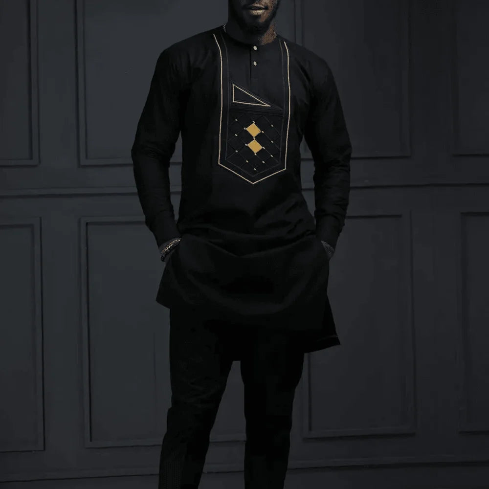 African clothes Bazin Riche men's suit casual style clothing