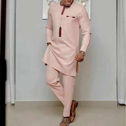 African clothes Bazin Riche men's suit casual style clothing