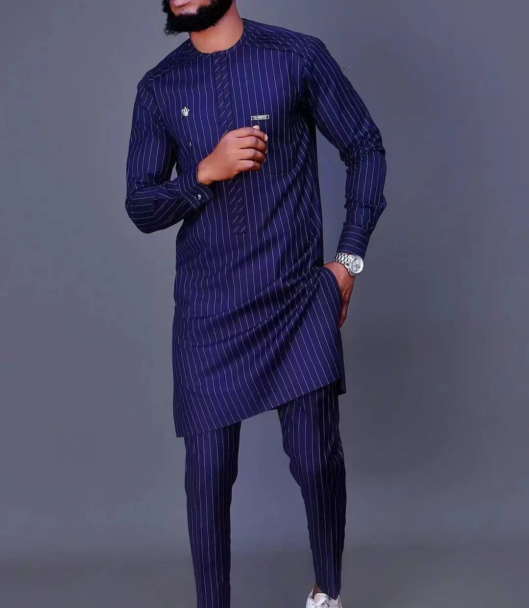 African clothes Bazin Riche men's suit casual style clothing