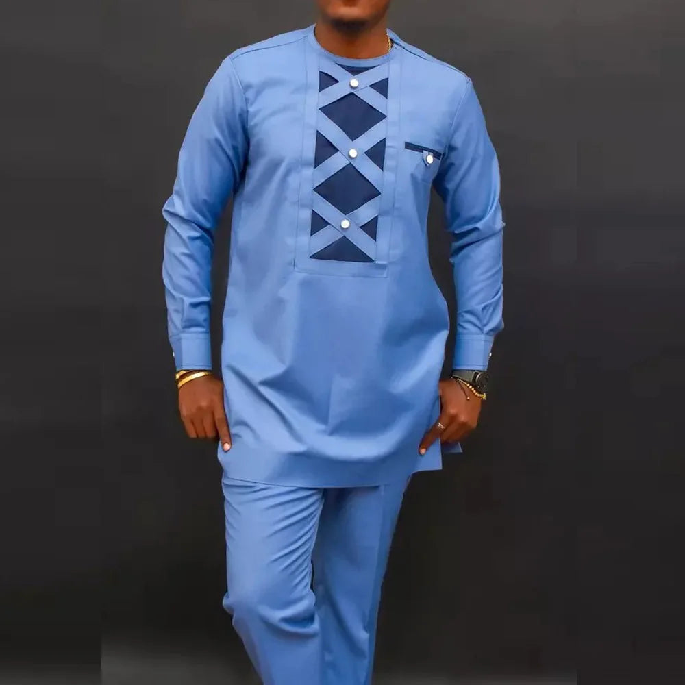 African clothes Bazin Riche men's suit casual style clothing