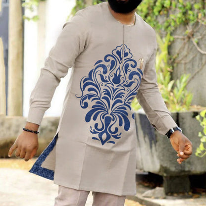 African clothes Bazin Riche men's suit casual style clothing