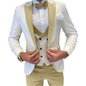 Fashion Jacquard Men's Formal Groom Suits 3 Pieces Men Suits Peak Lapel Single Breasted Blazer Vest Pants for Business/Wedding