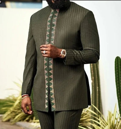 African clothes Bazin Riche men's suit casual style clothing
