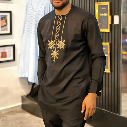 African clothes Bazin Riche men's suit casual style clothing