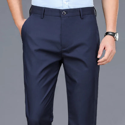 Male Pants Stretch Solid Black Smart Casual Men's Trousers Office Quick Dry Suit Pants