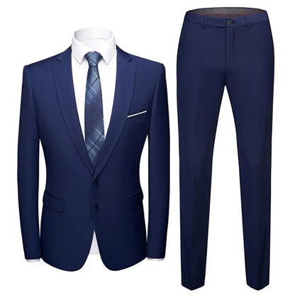 Wedding Suit For Men Set Elegant Blazers Formal 2 Pieces Pants Classic Business Coats